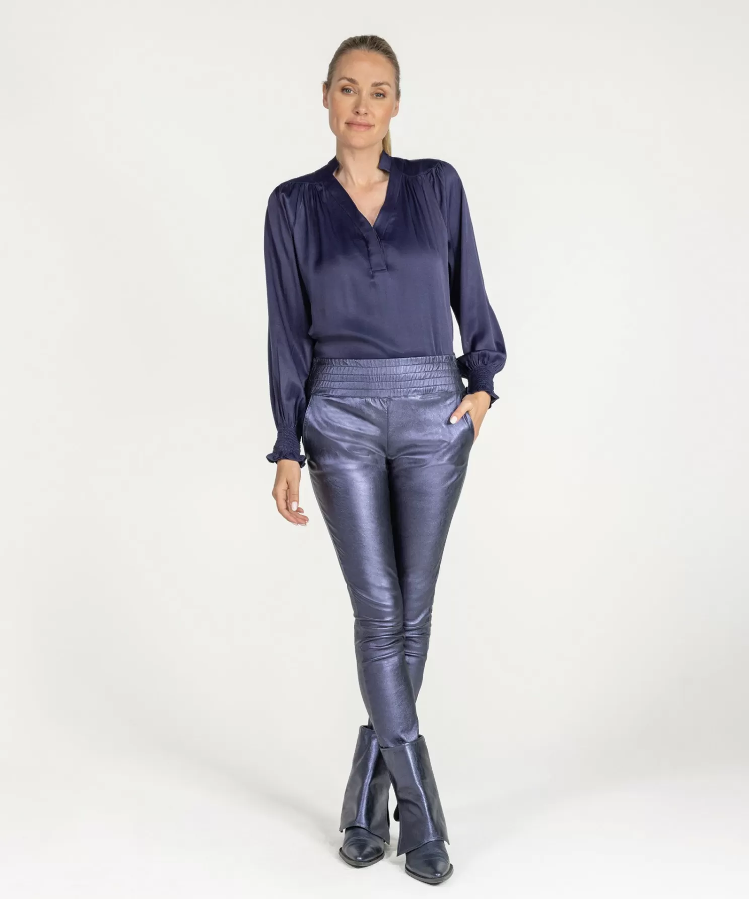 IBANA Zwangerschap Stijlen-Asa Metallic Marine Blue