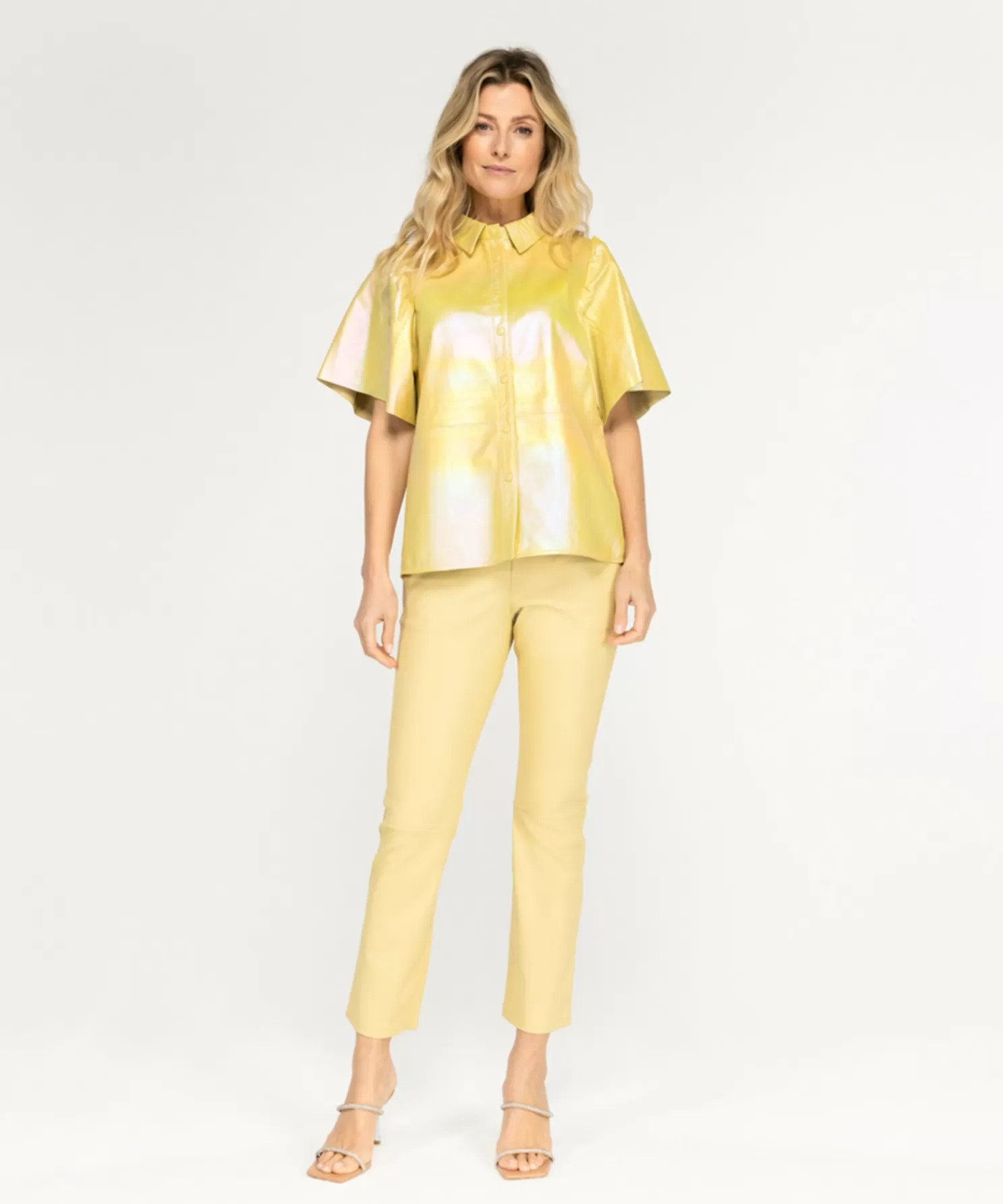 IBANA Blouses-Tasha Metallic Buttery Yellow